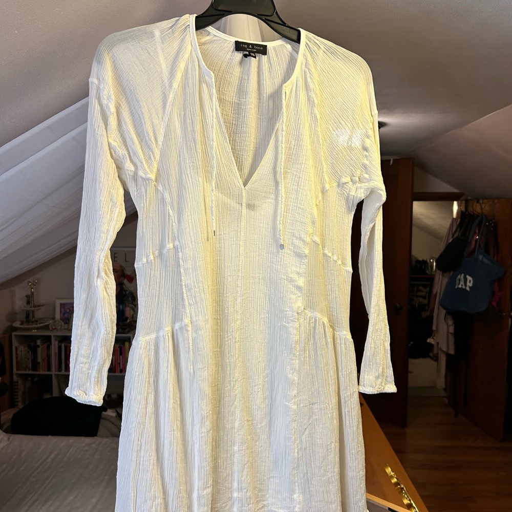 White Long-Sleeve Dress